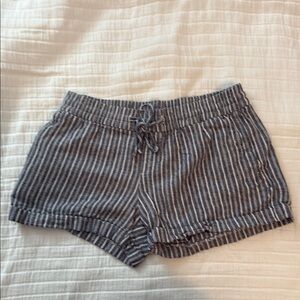 Old Navy Gray Linen Shorts with Elastic Waistband